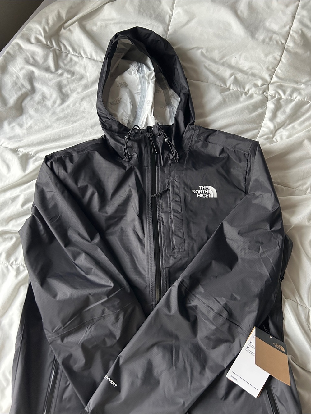 The North Face Black Hooded Rain Shell Jacket